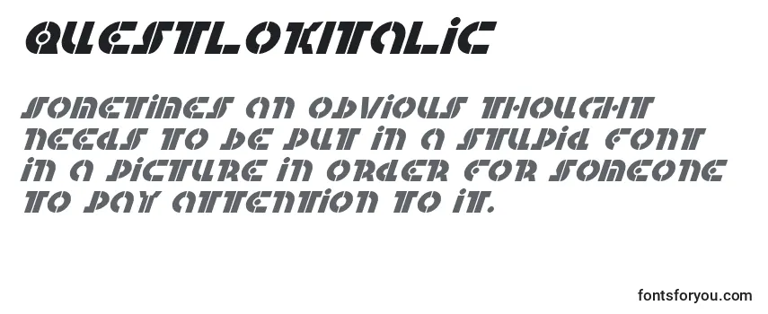 Обзор шрифта QuestlokItalic