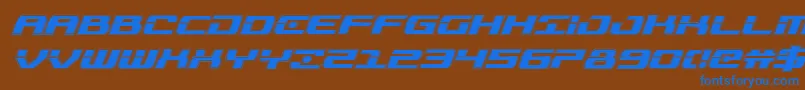 フォントTroopersacadital – 茶色の背景に青い文字