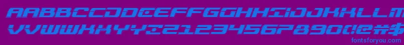 Troopersacadital-fontti – siniset fontit violetilla taustalla