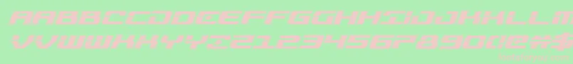 Troopersacadital-fontti – vaaleanpunaiset fontit vihreällä taustalla