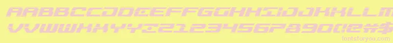 Troopersacadital-fontti – vaaleanpunaiset fontit keltaisella taustalla
