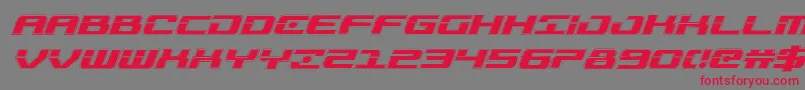 フォントTroopersacadital – 赤い文字の灰色の背景
