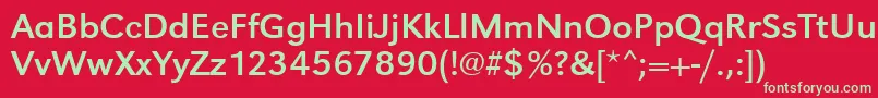 フォントUrwgrotesktwid – 赤い背景に緑の文字