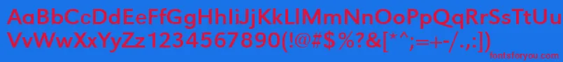 Urwgrotesktwid Font – Red Fonts on Blue Background