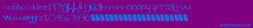 Czcionka Lowerside – niebieskie czcionki na fioletowym tle