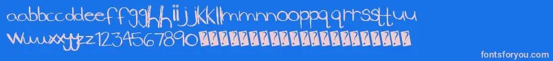 Lowerside Font – Pink Fonts on Blue Background