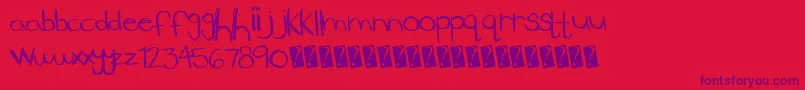 Lowerside Font – Purple Fonts on Red Background