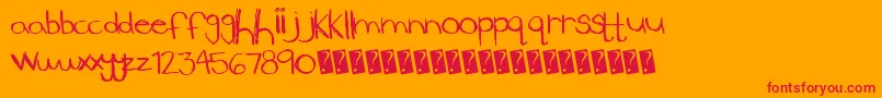 Lowerside Font – Red Fonts on Orange Background