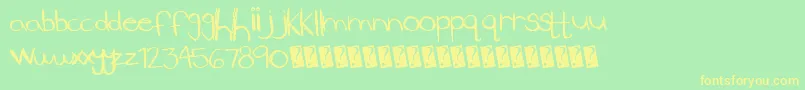 Lowerside Font – Yellow Fonts on Green Background