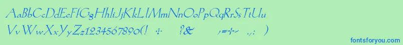 fuente KochromanItalic – Fuentes Azules Sobre Fondo Verde