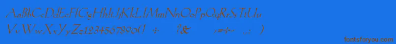 KochromanItalic Font – Brown Fonts on Blue Background
