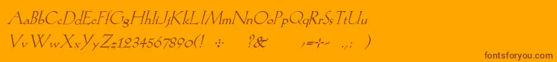 KochromanItalic Font – Brown Fonts on Orange Background