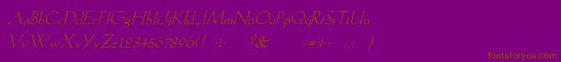KochromanItalic Font – Brown Fonts on Purple Background