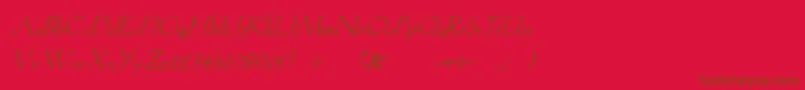 Fonte KochromanItalic – fontes marrons em um fundo vermelho