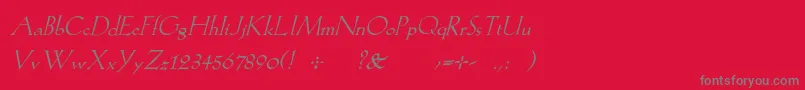 fuente KochromanItalic – Fuentes Grises Sobre Fondo Rojo
