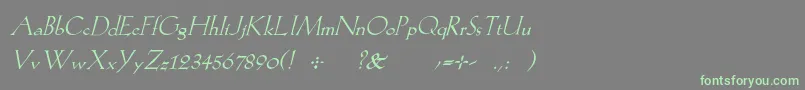 Шрифт KochromanItalic – зелёные шрифты на сером фоне