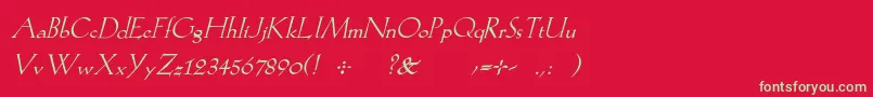KochromanItalic Font – Green Fonts on Red Background