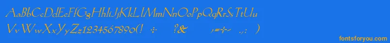KochromanItalic Font – Orange Fonts on Blue Background