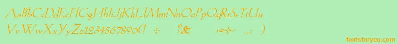 KochromanItalic Font – Orange Fonts on Green Background