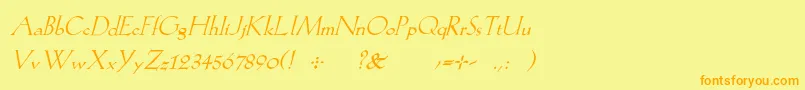 KochromanItalic Font – Orange Fonts on Yellow Background