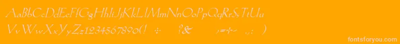 KochromanItalic Font – Pink Fonts on Orange Background