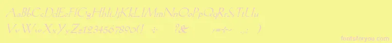 KochromanItalic Font – Pink Fonts on Yellow Background