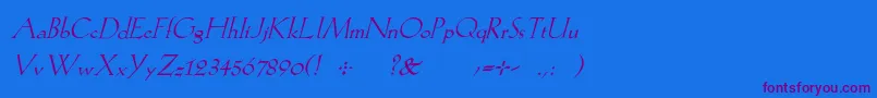 KochromanItalic Font – Purple Fonts on Blue Background