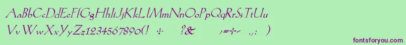 fuente KochromanItalic – Fuentes Moradas Sobre Fondo Verde