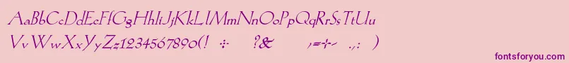 KochromanItalic Font – Purple Fonts on Pink Background
