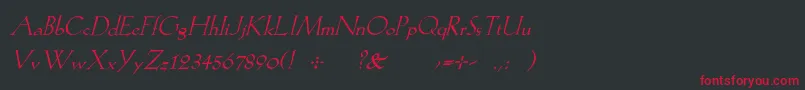 KochromanItalic Font – Red Fonts on Black Background