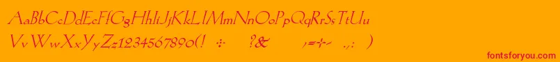 KochromanItalic Font – Red Fonts on Orange Background