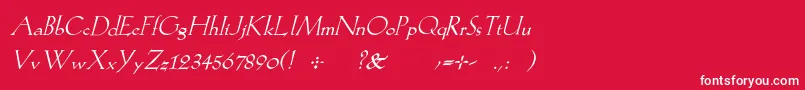Шрифт KochromanItalic – белые шрифты на красном фоне