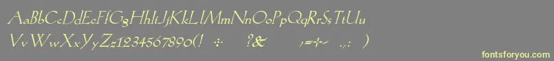 Fonte KochromanItalic – fontes amarelas em um fundo cinza