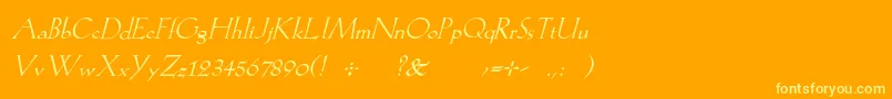 Шрифт KochromanItalic – жёлтые шрифты на оранжевом фоне