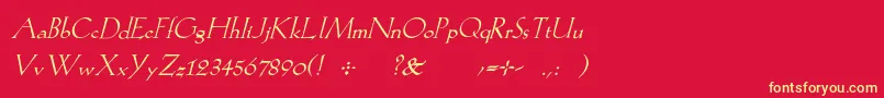 KochromanItalic Font – Yellow Fonts on Red Background