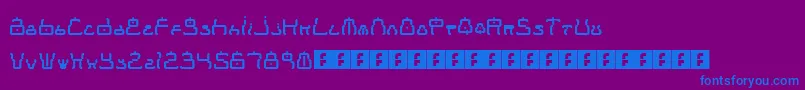 フォントMoonbaseTokyo – 紫色の背景に青い文字