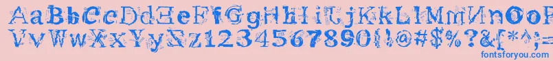 MetacopyPlain Font – Blue Fonts on Pink Background