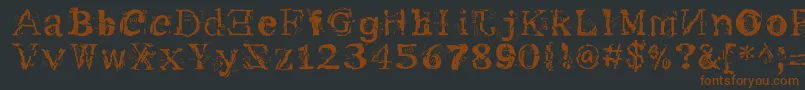 Шрифт MetacopyPlain – коричневые шрифты на чёрном фоне