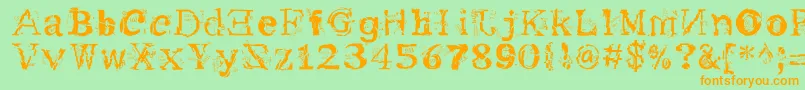 MetacopyPlain Font – Orange Fonts on Green Background