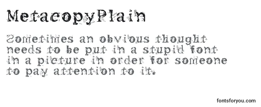 Review of the MetacopyPlain Font