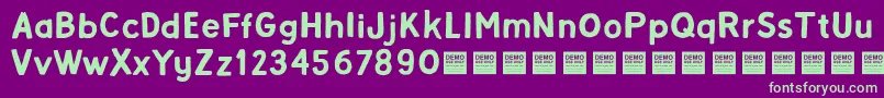 AlphaBetaDemo Font – Green Fonts on Purple Background