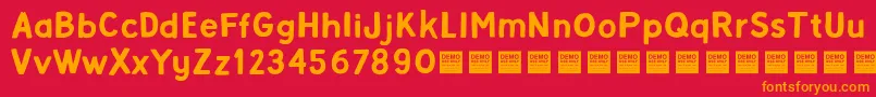 fuente AlphaBetaDemo – Fuentes Naranjas Sobre Fondo Rojo