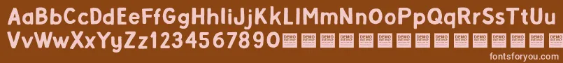 AlphaBetaDemo Font – Pink Fonts on Brown Background