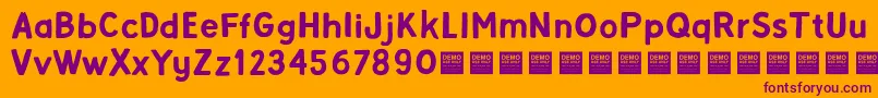 AlphaBetaDemo Font – Purple Fonts on Orange Background
