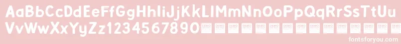 AlphaBetaDemo Font – White Fonts on Pink Background
