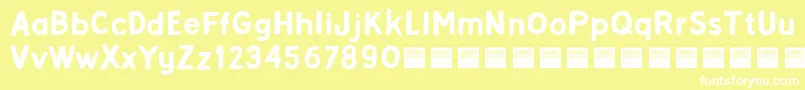 AlphaBetaDemo Font – White Fonts on Yellow Background