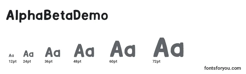 Größen der Schriftart AlphaBetaDemo