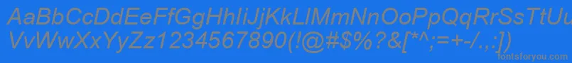 Aricyri Font – Gray Fonts on Blue Background