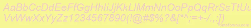 Aricyri Font – Pink Fonts on Yellow Background