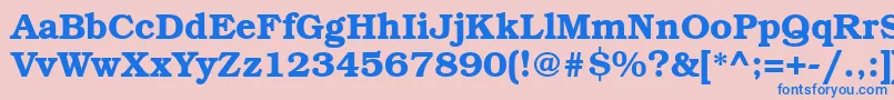 BookmanbttBold-Schriftart – Blaue Schriften auf rosa Hintergrund